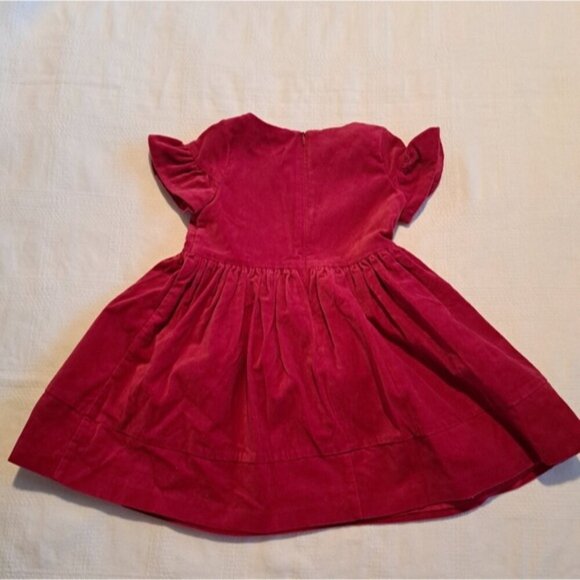 Gymboree girls size 2T velveteen red dress has defect pictured - Picture 2 of 6